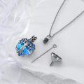 wholesale 925 Sterling Silver Tree of Life Heart Shape Blue Crystal Keepsake Pendant Necklace with Funnel and Fill Tool - Memorial Ashes Holder Jewelry for Men & Women-0-2