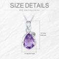 wholesale 925 Sterling Silver Amethyst Teardrop Pendant Necklace With Leaf Design-0-4