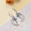 wholesale TOUPOP Christmas Gifts For Women 925 Sterling Silver Moon Cross Earrings For Women Dangle Moon Earrings Hoop Leverback Earrings Retro Punk Earrings Jewelry Valentine's Day Birthday Gifts For Women Wife Daughter -0-1
