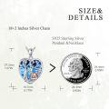 wholesale 925 Sterling Silver Blue Crystal Tree of Life Cat Swing Charm Pendant Necklace for Women-0-4