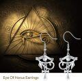 wholesale 925 Sterling Silver Hypoallergenic Eye Of Horus & Ankh Drop Earrings - Ancient Egypt s for Women-0-5