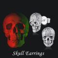 wholesale 925 Sterling Silver Gothic Skull Stud Earrings for Women and Moms-0-3