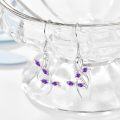 wholesale 925 Sterling Silver Purple Crystal Dragonfly Drop Earrings for Women-0-1