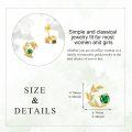 wholesale 14K Gold Emerald Green CZ Leaves Stud Earrings for Women-0-1