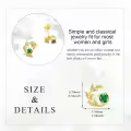 wholesale 14K Gold Emerald Green CZ Leaves Stud Earrings Wholesale for Women-0-1