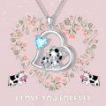 wholesale Sterling Silver Stone Cute Animal Pendant Necklace for Couples Sister Daughter Mother Birthday Gift-0-158