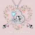 wholesale 925 Sterling Silver Mom Heart Shape Animal Pendant Necklaces for Women Girls Family Love Gift-0-158