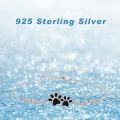 wholesale 925 Sterling Silver White Cubic Zirconia Paw Print Adjustable Bracelet for Dog & Cat Lovers, Hypoallergenic Pet Jewelry Gift for Women-0-4