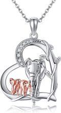wholesale 925 Sterling Silver Elephant Family Pendant Necklaces - Cute Animal Love Gifts for Women and Mothers-0-0