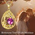 wholesale Sterling Silver Yellow Gold Plated Gemstone Tree of Life Pendant Necklace-0-94