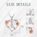 wholesale 925 Sterling Silver Zircon Rose Heart Initial Letter Pendant Necklace for Women-0-5