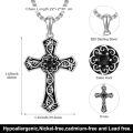 wholesale 925 Sterling Silver Black Onyx Celtic Cross Pendant Necklace for Men & Women - Christian Religious s-0-3