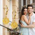 wholesale 14K Gold Filigree Round Drop Earrings for Women - Trendy s-0-2