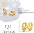 wholesale Gold 925 Sterling Silver Heart Patterned Hollow Out Round Hoop Earrings 24mm Diameter-0-2