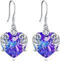 wholesale 925 Sterling Silver Metal Heart Crystal Dangle Drop Earrings for Women-0-0