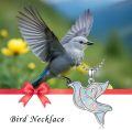 wholesale 925 Sterling Silver White Fire Opal Heart Dove Pendant Necklace for Women Girls Gift-0-2