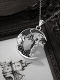 wholesale 925 Sterling Silver Black Onyx Tree of Life Love Couples Pendant Necklace 43mm-0-4