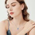 wholesale 925 Sterling Silver Blue Crystal Butterfly Pendant Necklace for Women Gifts for Her Valentines Day Jewelry-0-1