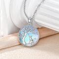wholesale 925 Sterling Silver Moonstone Tree of Life Cats Pendant Necklace for Women Mom Wife Cat Lovers Gift-0-3