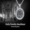 wholesale Sterling Silver Saint Medal Oval Necklace for Men Women Religious Jewelry-0-68
