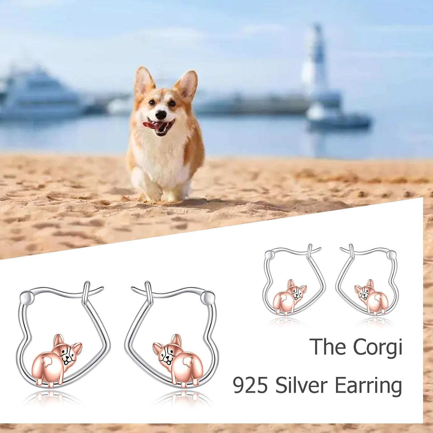 Sterling Silver Heart Hoop Animal Earrings Gifts for Women-0-5