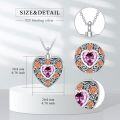 wholesale  Sterling Silver Birthstone Angel Wing Cross Rose Heart Cremation Urn Necklace for Women with Funnel Kit ( chars)-0-1