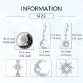 wholesale 925 Sterling Silver Sun Moon Drop Earrings With Moonstone And Cubic Zirconia-0-2