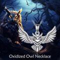 wholesale 925 Sterling Silver Owl Pendant Necklace with Gemstone for Women s-0-5