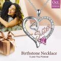 TOUPOP Sterling Silver & Birthstone I Love You Forever Sister Pendant Gift-0-3