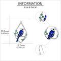 wholesale 925 Sterling Silver 925 Blue Bird Teardrop Enamel Drop Earrings for Women-0-3