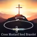 TOUPOP 925 Sterling Silver Mountain Turquoise Mustard Seed Bracelet-0-5