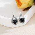 wholesale 925 Sterling Silver Black Onyx Celtic Knot Vintage Earrings for Women-0-1