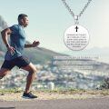 wholesale Silver Plated Copper Protect This Athlete Runner Medal Pendant Necklace-0-1