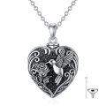 TOUPOP 925 Sterling Silver Hummingbird Urn Heart Cremation Jewelry Pendant-0-0
