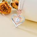 wholesale TOUPOP Jewelry For Women Sterling Silver Forever Love Heart Rose Pendant Necklaces With Birthstone Jewelry Mothers Day Birthday Gifts For Women Her Girls -0-2