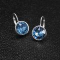 wholesale Sterling Silver Austrian Crystal Bella Leverback Earrings Hypoallergenic Fine Jewelry Gifts-0-13