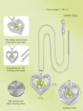 TOUPOP 925 Sterling Silver 12 Birthstone Double Heart Necklace-0-5
