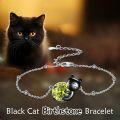 wholesale 14K Gold Pink Crystal Black Cat Pendant Necklace for Women Cats Lover-0-24