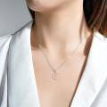 wholesale 925 Sterling Silver Running Girl Moon Pendant Necklace for Women Girls Sports Lover Gifts-0-3