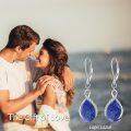 wholesale 925 Sterling Silver Opal Pear-Shaped Drop Earrings with Leverback Hooks for Women Gift Ideas-0-5