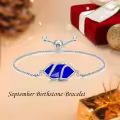 TOUPOP Sterling Silver Hexagon Gemstone Link Bracelet Fine Jewelry Gift-0-3