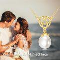wholesale 14K Gold Celtic Knot & Freshwater Pearl Pendant Necklaces for Women's-0-5
