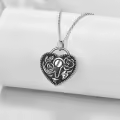 TOUPOP Sterling Silver Lock Cremation Jewelry For Ashes Memorial Necklace-0-1