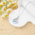 wholesale 925 Sterling Silver Waterdrop Moonstone Pendant Necklace With Dandelion Design-0-2