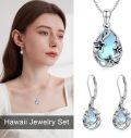 wholesale 925 Sterling Silver Moonstone Teardrop Pendant Necklace s for Women Girls-0-3