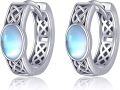 wholesale 925 Sterling Silver Huggie Hoop Earrings with Runes Design for Women Men 14mm Diameter-0-1