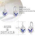 wholesale 925 Sterling Silver Blue Moonstone Butterfly Leverback Drop Earrings-0-2