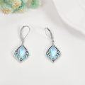 wholesale 925 Sterling Silver Moonstone & Abalone Shell Filigree Teardrop Dangle Earrings-0-2
