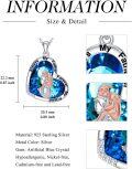 wholesale 925 Sterling Silver Blue Crystal Heart Pendant Necklace for Sisters - Always My Father Forever My Friend s-0-3