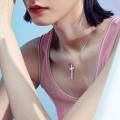 wholesale 925 Sterling Silver Cross Pendant With Blue Opal And Philippians Inscription-0-43
